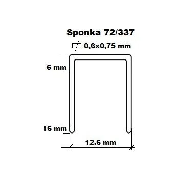 Průmyslová sponka Sponka 337/16 ZN, typ BeA 72