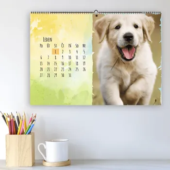 Fotokalendář Nástěnný fotokalendář, A3 na šířku, Z vlastních fotek, Online a snadno v editoru Motiv Hafíci