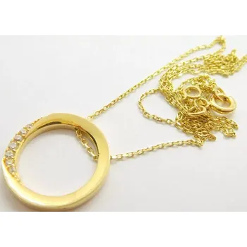 Řetízek Klenoty Budín Dámský zlatý náhrdelník se zirkony v kolečku 585/2,04gr 45cm HK4060 (Klenoty Budín Dámský zlatý náhrdelník se zirkony v kolečku 585/2,04gr 45cm HK4060)