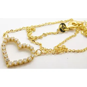 Řetízek Klenoty Budín Dámský zlatý náhrdelník ze žlutého zlata se zirkony SRDCE 585/2,26gr 45cm HK4048 (Klenoty Budín Dámský zlatý náhrdelník ze žlutého zlata se zirkony SRDCE 585/2,26gr 45cm HK4048)