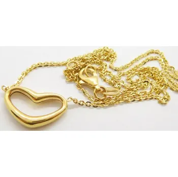 Řetízek Klenoty Budín Dámský zlatý náhrdelník ze žlutého zlata SRDCE 585/3,35gr 45cm HK4049 (Klenoty Budín Dámský zlatý náhrdelník ze žlutého zlata SRDCE 585/3,35gr 45cm HK4049)