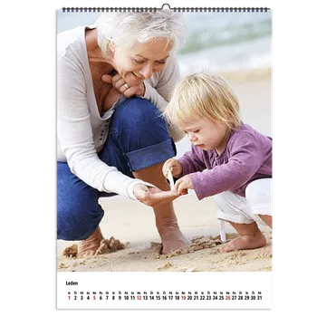 Fotokalendář Nástěnný Fotokalendář 2026, A4 na výšku, Kvalitní fotopapír a kovová spirála, Jednoduchý editor. Motiv Svetlý