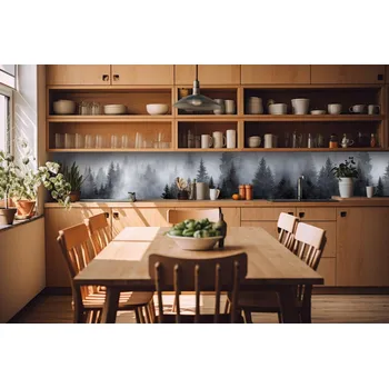 Fototapeta DIMEX | Fototapeta do kuchyně Mlha KI-420-143| 420 x 60 cm | černobílá + Samolepicí fototapeta za kuchyňskou linku DIMEX Mlha v šíři 420 cm