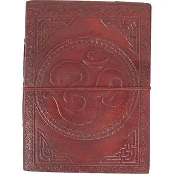 Výtvarný papír Kožený zápisník Óm - úzký, ruční výroba, Sittar velký