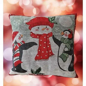 Vánoční dekorace Vánoční gobelínový povlak na polštář 02