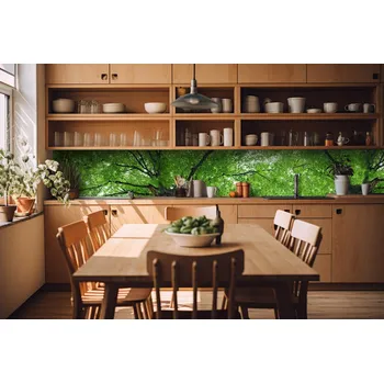 Fototapeta DIMEX KI-420-046 Koruny stromů 420 x 60 cm hnědá