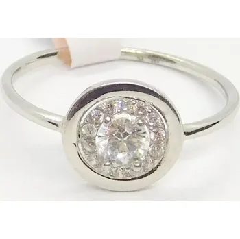 Prsten Klenoty Budín Zásnubní dámský prsten z bílého zlata se zirkony 585/1,43gr vel. 57 HK1165 (Klenoty Budín Zásnubní dámský prsten z bílého zlata se zirkony 585/1,43gr vel. 57 HK1165)