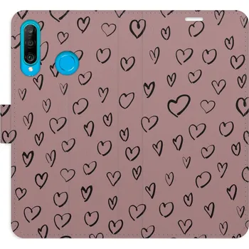 Pouzdro na mobilní telefon Flipové pouzdro iSaprio - Heart Dark 02 - Huawei P30 Lite
