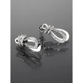 Náušnice Prosperk Náušnice z chirurgické oceli s drobnými čirými krystaly stříbrná S2120