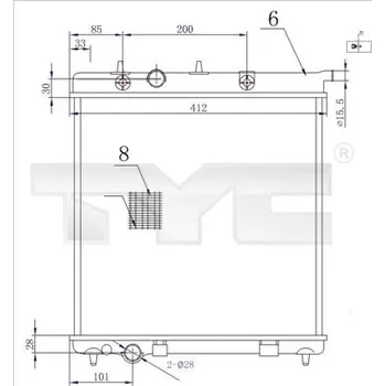 Chladič motoru Chladič, chlazení motoru TYC 705-0072-R