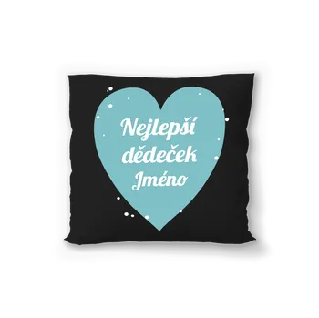 Polštář Černý polštář s vlastní fotografií. Motiv pro dědečka s vlastní fotografií