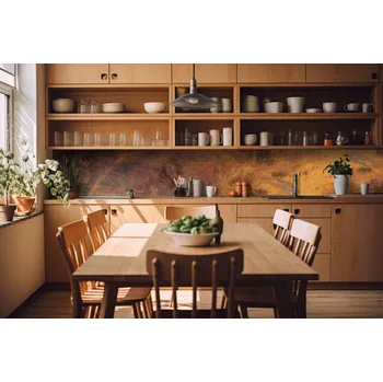 Tapeta DIMEX | Fototapeta do kuchyně Poškrábaná měď KI-420-105| 420 x 60 cm | měděná, černá + Samolepicí fototapeta za kuchyňskou linku DIMEX Poškrábaná měď v šíři 420 cm