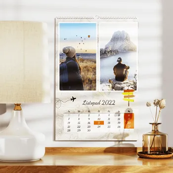 Fotokalendář Fotokalendář A4 na výšku, Vlastní fotky, Online editor a snadná výroba. Motiv Cestovatelský