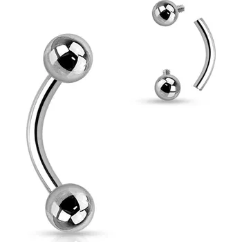 Piercing Šperky4U Piercing banánek Titan, 1,6 x 10 mm, kuličky 5 mm - TIT1006-16105