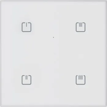 Elektronická součástka Dotykový skleněný ovladač 4 tlačítka bílý white sharp Elko EP MATTER RFGB-40W/MT 8977