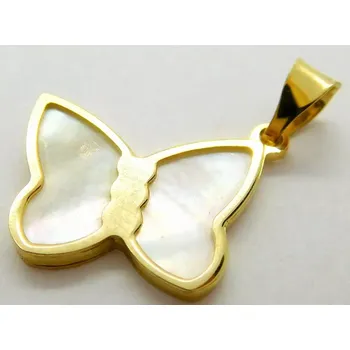 Přívěsek Klenoty Budín Dámský zlatý přívěsek s perletí motýlek 585/0,87gr HK3198 (Klenoty Budín Dámský zlatý přívěsek s perletí motýlek 585/0,87gr HK3198)