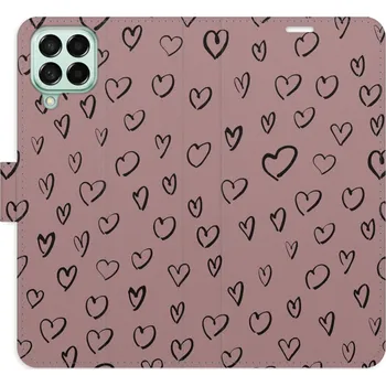 Pouzdro na mobilní telefon Flipové pouzdro iSaprio - Heart Dark 02 - Samsung Galaxy M53 5G
