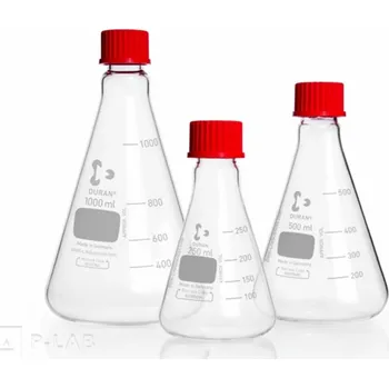 Laboratorní baňka Baňka Erlenmeyerova se šroubovacím uzávěrem | DURAN® (Objem (ml): 1000, Průměr baňky (mm): 131, Výška (mm): 225, Uzávěr GL: 32, Balení (ks): 1)