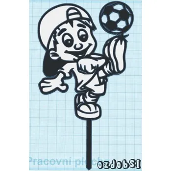 Fotbalista 2 - plastový zápich - Bílá