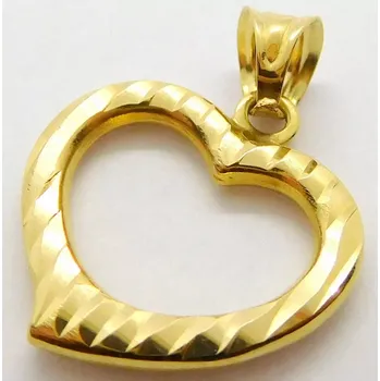 Přívěsek Klenoty Budín Dámský zlatý přívěsek - srdíčko s gravírováním 585/0,63gr HK3204 (Klenoty Budín Dámský zlatý přívěsek - srdíčko s gravírováním 585/0,63gr HK3204)