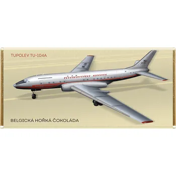 Cukrovinka Čokoláda 100 g hořká RETRO letadlo Tupolev TU 104A (edice retro letadel)
