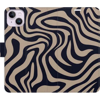 Pouzdro na mobilní telefon Flipové pouzdro iSaprio - Zebra Black 02 - iPhone 14 Plus