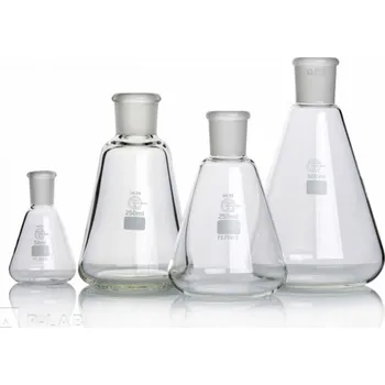 Baňka Erlenmeyerova se zábrusem | PYREX® (Objem (ml): 50, Zábrus NZ: 19/26, Průměr baňky (mm): 51, Orientační výška (mm): 85, Balení (ks): 1)