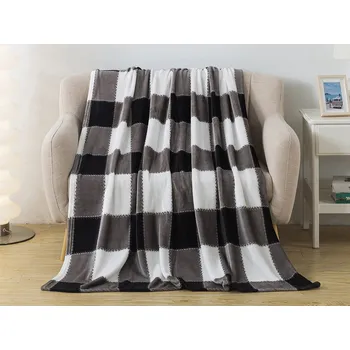 XPOSE® Mikroplyšová deka KÁRO - šedá 200x220 cm, Mikroplyš + Prodloužená možnost vrácení zboží do 50 dnů