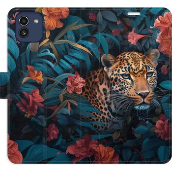 Pouzdro na mobilní telefon Flipové pouzdro iSaprio - Flower Jaguar 02 - Samsung Galaxy A03