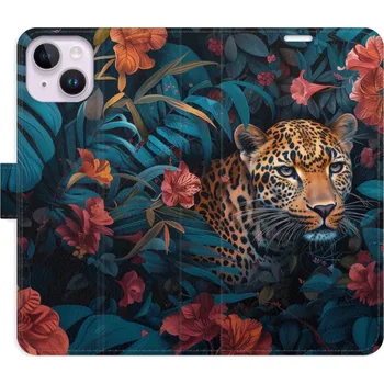 Pouzdro na mobilní telefon Flipové pouzdro iSaprio - Flower Jaguar 02 - iPhone 14 Plus