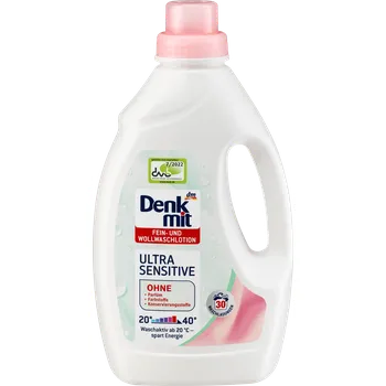 Prací gel Denkmit Ultra Sensitive prací gel na jemné prádlo a vlnu 1,5 l