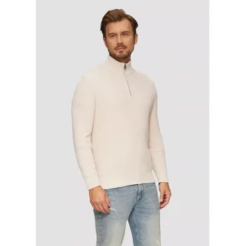 Pánský svetr s.Oliver pánský svetr se stojáčkem krémový Velikost: XXL