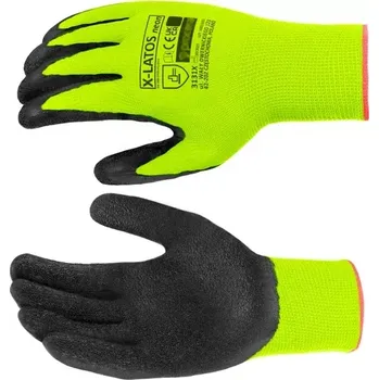 Pracovní rukavice Pracovní ochranné rukavice X-LATOS NEON s latexovým povlakem