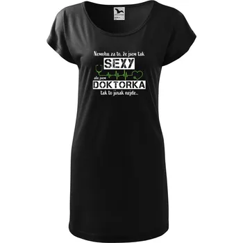 Dámské tričko DOBRÝ TRIKO Dámské tričko/šaty Sexy doktorka Velikost: M, Barva: Černá