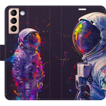 Pouzdro na mobilní telefon Flipové pouzdro iSaprio - Neon Astronaut 02 - Samsung Galaxy S21