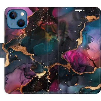 Pouzdro na mobilní telefon Flipové pouzdro iSaprio - Dark Marble - iPhone 13 mini