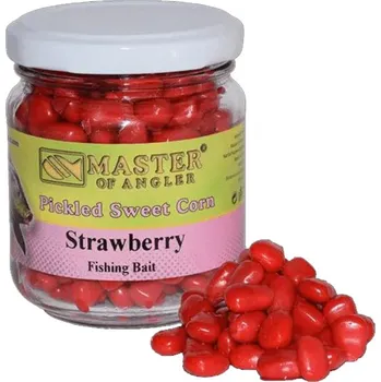 Návnadová surovina Master of Angler Kukuřice Pickled Sweet Corn - 212 ml/Jahoda