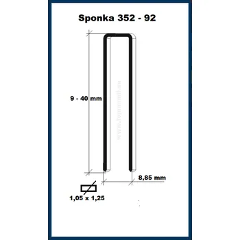 Spona do sešívačky Sponky 352/20 mm, pro BeA 92/32-632, Bostitch SB156SL (25400ks)