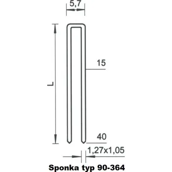 Průmyslová sponka Sponka 90-364/38 mm NEREZ (5000ks)