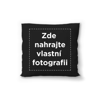 Polštář Černý polštář s vlastní fotografií. Již do 3 pracovních dnů!