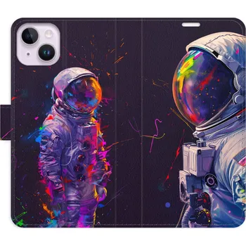 Pouzdro na mobilní telefon Flipové pouzdro iSaprio - Neon Astronaut 02 - iPhone 14 Plus