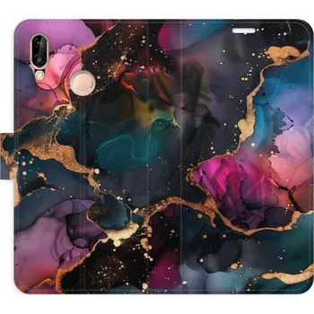 Pouzdro na mobilní telefon Flipové pouzdro iSaprio - Dark Marble - Huawei P20 Lite