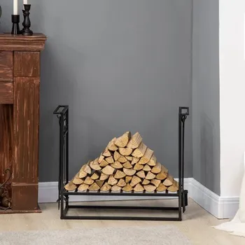 Krbové nářadí Zásobník na krbové dřevo 75 x 30 x 60 cm | černý