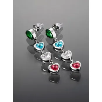 Náušnice Prosperk Náušnice z oceli s barevnými srdíčky S4373