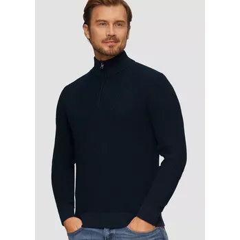 Pánský svetr s.Oliver pánský svetr se stojáčkem tmavě modrý Velikost: 3XL