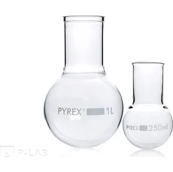 Baňka s kulatým dnem širokohrdlá | PYREX® (Objem (ml): 1 000, Průměr baňky (mm): 131, Vnitřní průměr hrdla (mm): 60, Výška (mm): 210, Balení (ks): 1)