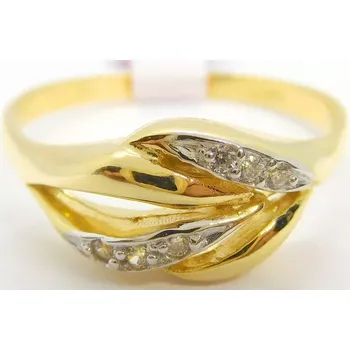 Prsten Klenoty Budín Dámský mohutný prsten ze žlutého zlata se zirkony 585/2,19gr vel. 57 HK1172 (Klenoty Budín Dámský mohutný prsten ze žlutého zlata se zirkony 585/2,19gr vel. 57 HK1172)