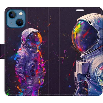 Pouzdro na mobilní telefon Flipové pouzdro iSaprio - Neon Astronaut 02 - iPhone 13