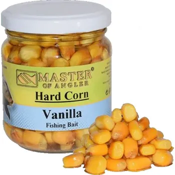 Návnadová surovina Master of Angler Kukuřice Hard Corn Bait - 212 ml/Vanilka