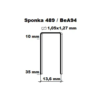 Průmyslová sponka Sponka 489/15 mm ZN, pro BeA 94/32 (21600ks)
